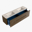 Mondiaz CIRO-DLUX Ensemble de meubles de salle de bains - 180x45x50cm - Plan vasque solid surface Nata - 2 bacs Double - 2 trous de robinetterie - 4 tiroirs - Dusk SW1533248