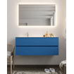 Mondiaz VICA ensemble de meuble de salle de bain - 120cm - meuble sous-vasque jeans - 2 tiroirs - lavabo cloud gauche - 1 trou de robinet - miroir LED - version XL 60cm haut SW1098200