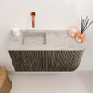 Mondiaz JOYA-DLUX 71.6cm toiletmeubel - ronding rechts kleur Shadow - Wastafel FAYE positie Links Zonder kraangat kleur Glace. SW1422804