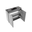 MONDIAZ TURE-DLUX Meuble toilette - 60cm - Plata - EDEN - vasque Lava - position centrale - sans trou de robinet SW1103982