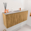 Mondiaz JOYA-DLUX 90cm meuble de toilette - couleur Chêne - Vasque FAYE position Milieu 1 trou de robinet couleur Glace. SW1422009