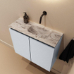 MONDIAZ TURE-DLUX Meuble toilette - 60cm - Clay - EDEN - vasque Glace - position droite - sans trou de robinet SW1103198