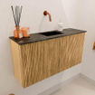 Mondiaz JOYA-DLUX Meuble de toilette 80cm - couleur Chêne - Vasque FAYE position Milieu Sans trou de robinet couleur Lava SW1422047