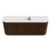 Mondiaz JOYA 103.2cm toiletmeubel - ronding links en rechts kleur Walnut - Wastafel FAYE positie Midden 1 kraangat kleur Talc. SW1421301
