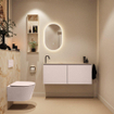 MONDIAZ TURE-DLUX Meuble toilette - 120cm - Rosee - EDEN - vasque Frappe - position gauche - 1 trou de robinet SW1105180