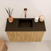 Mondiaz JOYA 60cm toiletmeubel - kleur Oak - Wastafel FAYE positie Midden Zonder kraangat kleur Urban. SW1421187