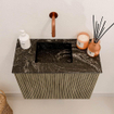 Mondiaz JOYA-DLUX Meuble de toilette 50cm - couleur Dusk - Vasque FAYE position Gauche Sans trou de robinet couleur Lava. SW1423211