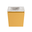 MONDIAZ TURE-DLUX Meuble toilette - 40cm - Ocher - EDEN - vasque Glace - position gauche - sans trou de robinet SW1103381