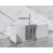Fortifura Nebbio Ensemble combiné baignoire - robinet thermostatique - coude mural avec support de douchette - flexible de douche lisse - barre de douchette - bec - inox brossé SW1238018