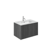 Crosswater Limit Ensemble meuble salle de bains - 70x45x45cm - 1 tiroir - vasque en verre - Steelwood/Anthracite SW1126151