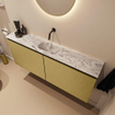 MONDIAZ TURE-DLUX Meuble toilette - 120cm - Oro - EDEN - vasque Glace - position centrale - sans trou de robinet SW1105176