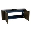 Mondiaz JOYA-DLUX 113.2cm meuble de salle de bains - arrondi gauche et droite couleur Shadow - Vasque FAYE position Milieu 1 trou de robinet couleur Lava. SW1422882