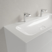 Villeroy & Boch Finion lavabo-plan de toilette - avec 2 trous de robinetterie 120x50cm - ceramic+ sans trop-plein blanc SW106532