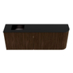 Mondiaz JOYA 111.6cm toiletmeubel - ronding rechts kleur Walnut - Wastafel FAYE positie Links Zonder kraangat kleur Urban. SW1421369