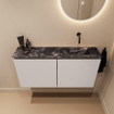 MONDIAZ TURE-DLUX Meuble toilette - 100cm - Linen - EDEN - vasque Lava - position droite - sans trou de robinet SW1103925