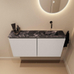 MONDIAZ TURE-DLUX meuble WC 100cm Linen. Lavabo EDEN Lava position droite. Sans trou de robinet. SW1103925