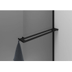 Aloni Douchewand - 100x200cm - afgeronde hoeken - rookglas - veiligheidsglas - 6mm - handdoekhouder - zwart mat SW1418826