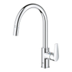 Grohe Start Edge Robinet de cuisine - 1 trou - bec haut orientable extensible - saillie 21,5 cm - levier fermé - chromé SW924867