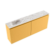 MONDIAZ TURE-DLUX meuble WC 120 cm Ocher. EDEN lavabo Glace position gauche. Sans trou de robinet. SW1103399