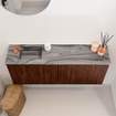 Mondiaz JOYA-DLUX 100cm meuble de salle de bains - couleur Ruby - Vasque FAYE position Gauche 1 trou de robinet couleur Sombra. SW1425686