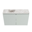 MONDIAZ TURE-DLUX Meuble toilette - 80cm - Greey - EDEN - vasque Glace - position gauche - sans trou de robinet SW1103291