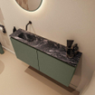 MONDIAZ TURE-DLUX Meuble toilette - 100cm - Army - EDEN - vasque Lava - position gauche - sans trou de robinet SW1103678