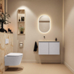 MONDIAZ TURE-DLUX Meuble de toilettes 80 cm Cale. EDEN vasque Frappe position gauche. Sans trou de robinet. SW1102666