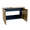 Mondiaz JOYA-DLUX Meuble de toilette 81,6cm - arrondi droit couleur Dusk - Vasque FAYE position Gauche Sans trou de robinet couleur Saba SW1426087
