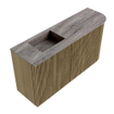 Mondiaz JOYA-DLUX Meuble de salle de bains 81,6cm - arrondi droit couleur Dusk - Vasque FAYE position Gauche Sans trou de robinet couleur Oza SW1426009