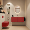 MONDIAZ TURE-DLUX Meuble toilette - 120cm - Fire - EDEN - vasque Ostra - position centrale - sans trou de robinet SW1104822