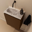MONDIAZ TURE-DLUX Meuble de toilette 40 cm Rust. EDEN lavabo Glace position gauche. Sans trou de robinet. SW1103504