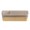 MONDIAZ THOR-DLUX 200cm badmeubel ronding links + rechts kleur Oak met 2 lades en 2 deuren. Vrijhangende wastafel CLOUD Links zonder kraangat kleur Saba. SW1467222