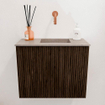 Mondiaz JOYA-DLUX Meuble de toilette 50cm - couleur Walnut - Vasque FAYE position Droite Sans trou de robinet couleur Saba SW1424647