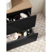Saniclass Prime Blend Meuble sous lavabo - 120x55x45.9cm - 2 tiroirs - poignée intégrée - MDF - noir mat SW928340