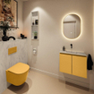 MONDIAZ TURE-DLUX meuble WC 60 cm Ocher. EDEN vasque Opalo position milieu. Sans trou de robinet. SW1104418