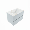 Mondiaz VICA-DLUX Ensemble de meuble de salle de bain - 70cm - meuble sous-vasque argile - 2 tiroirs - lavabo encastré nuage milieu - 1 trou de robinet - version haute 60cm - frape SW1089208