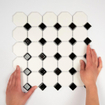 The Mosaic Factory Paris mozaïektegel - 29.5x29.5cm - wand en vloertegel - Achthoek - Porselein White and Black mat/glans SW75349