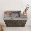 Mondiaz JOYA-DLUX 50cm toiletmeubel - kleur Shadow - Wastafel FAYE positie Links 1 kraangat kleur Sombra. SW1425170