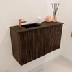 Mondiaz JOYA 70cm meuble de salle de bains - couleur Walnut - Vasque FAYE position Gauche 1 trou de robinet couleur Urban. SW1421363