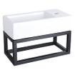 Differnz Ravo Lavabo compact - 38.5x18.5x9.5cm - 1 trou de robinet à droite - céramique blanc SW542371