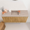Mondiaz JOYA-DLUX 80cm toiletmeubel - kleur Oak - Wastafel FAYE positie Midden 1 kraangat kleur Saba. SW1424177