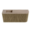 Mondiaz JOYA-DLUX Meuble de salle de bains 91,6cm - arrondi droit couleur Dusk - Vasque FAYE position Gauche Sans trou de robinet couleur Saba SW1426089