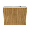 Mondiaz JOYA-DLUX 50cm toiletmeubel - kleur Oak - Wastafel FAYE positie Rechts 1 kraangat kleur Glace. SW1421933