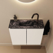 MONDIAZ TURE-DLUX Meuble toilette - 60cm - Talc - EDEN - vasque Lava - position centrale - 1 trou de robinet SW1103595