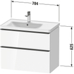 Duravit D-neo Meuble sous vasque 78.4x45.2x62.5cm 2 tiroirs Blanc haute brillance SW641113