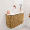 Mondiaz JOYA 63.2cm toiletmeubel - ronding links en rechts kleur Oak - Wastafel FAYE positie Midden Zonder kraangat kleur Talc. SW1421158