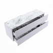 MONDIAZ VICA-DLUX Ensemble meuble de salle de bains - 150cm - sous-meuble cale - 2 tiroirs - vasque encastrée cloud à gauche - 1 trou de robinet - version haute 60cm - glace SW1088319