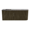 Mondiaz JOYA-DLUX Meuble de salle de bains - 101,6 cm - arrondi droit couleur Shadow - Vasque FAYE position Gauche Sans trou de robinet couleur Sombra SW1425229