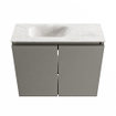 MONDIAZ TURE-DLUX Meuble toilette - 60cm - Smoke - EDEN - vasque Ostra - position gauche - 1 trou de robinet SW1105132