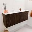 Mondiaz JOYA 100cm toiletmeubel - kleur Walnut - Wastafel FAYE positie Midden 1 kraangat kleur Talc. SW1421251